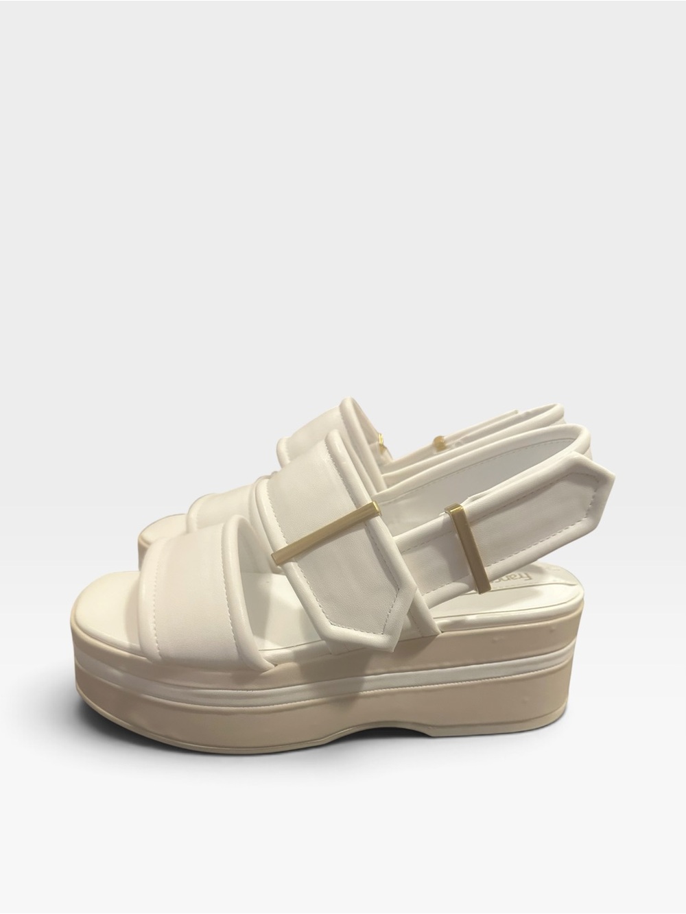 Franco Sarto Cream Platform Slingback Sandals